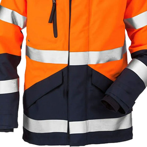 Custom Logo Hi Vis Reflective Safety <b>Workwear</b> Hooded Unisex Jacket Waterproof Outdoor <b>Winter</b> Thermal Padded Polyester Breathable - Product Image 5