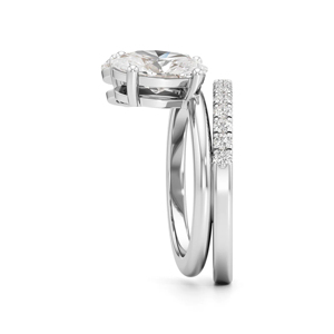 Anillo de Compromiso de Diamantes de Corte Ovalado para Mujer con Estilo de Puntas, Joyería Fina Clásica - Product Image 2