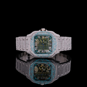 Montre carrée de luxe de haute qualité 38 mm, analogique, avec lunette sertie de diamants, bracelet en acier inoxydable, fermoir déployant, mécanique pour homme - Product Image 1