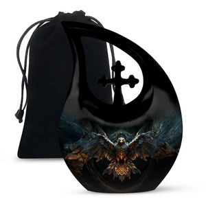 Contenedor de tortuga de la mejor calidad, urna de cremación con gotas de lágrima para cenizas humanas, urna cruzada decorativa con bolsa de terciopelo gratis - Product Image 4