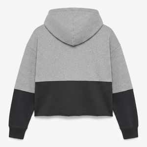 Hoodie court pour femme à prix abordable, style streetwear décontracté, épaules tombantes, respirant, écologique, tricoté 100% coton - Product Image 2