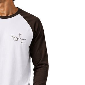 <b>White</b> And Chocolate Brown Raglan Long Sleeve T Shirt Men Premium Cotton Crew Neck Chemistry Graphic Baseball Tee Custom Apparel - Product Image 4