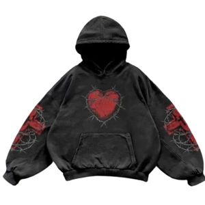 Sudadera con Capucha Negra de Corte Regular con Mangas con Efecto Desgastado y Bolsillo Frontal, 100% Algodón Felpa, Transpirable, Estilo Invernal para Hombre - Product Image 2