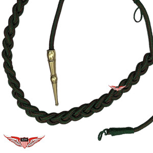 Cordon de parade tressé en nylon vert, aiguillette dorée, cordon d'épaule français avec embout doré pour aiguillette - Product Image 4