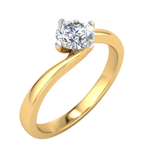 Anillo de Compromiso y Boda para Mujer Divya Creations, Diamante Cultivado en Laboratorio, Certificado IGI, Moderno, Oro Sólido de 10K, 0.5 Quilates, Corte Redondo - Product Image 1