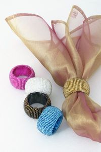 Anillo para Servilletas Bordado con Cuentas de Primera Calidad, con Diseño Elegante Hecho a Mano, para Decoración de Mesa de Comedor - Product Image 3
