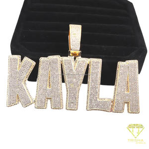 จี้เพชรปลูกในห้องปฏิบัติการแบบขายส่ง KAYLA สร้อยคอจี้พร้อมตัวอักษรประดับเพชรแบบ Iced Out เครื่องประดับส่วนตัวระดับพรีเมียม - Product Image 4