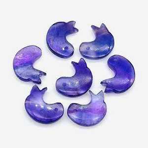 Figurines de Dauphin en Améthyste Violette Naturelle Sculptées à la Main, Pierres Précieuses Détachées, Breloques pour la Fabrication de Bijoux, Prix de Gros - Product Image 1