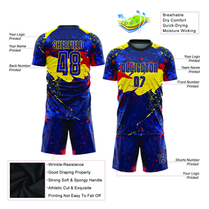 Conjunto de Uniforme de Fútbol Vintage de Alta Calidad para Adultos, Personalizado, de Manga Corta, Transpirable, de Secado Rápido - Product Image 6