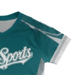 Jersey de Lacrosse Sublimado Unisex en Verde Azulado y Blanco, Uniforme Deportivo Ligero de Poliéster, Ropa Deportiva de Entrenamiento, Ropa de Equipo - Product Image 4
