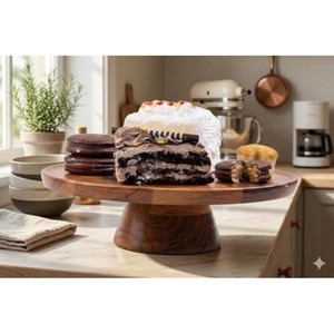 Acacia Wood Pedestal <b>Cake</b> Riser | Handcrafted Wooden <b>Cake</b> <b>Stand</b> Wholesale - Product Image 4