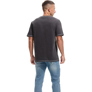T-shirt uni en maille sans couture pour homme, construction tubulaire, 180 g/m², doux, sans coutures latérales, blanc, vente en gros Europe - Product Image 5