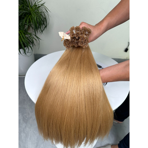 เคราตินผมมนุษย์บริสุทธิ์แบบทรงตรงปลายแบนสีบลอนด์น้ำผึ้ง - Product Image 3