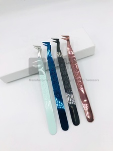 Wholesale Professional Sustainable Stainless Steel Hand Tested Heart Print Russian Volume Lash <b>Tweezers</b> Eyelash <b>Tweezers</b> - Product Image 6