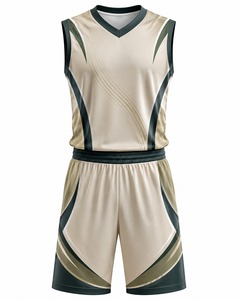 Ensemble d'uniformes de basketball personnalisés sublimés à col en V, unisexe adulte, sans manches, anti-humidité, vêtements de sport, imprimé géométrique, polyester - Product Image 1