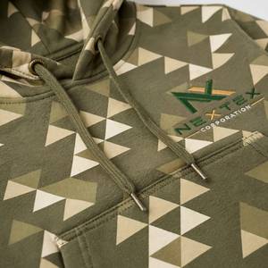 Sweat à capuche unisexe NEXTEX Triangle Camo vert olive kaki en coton doux et polyester - Product Image 5