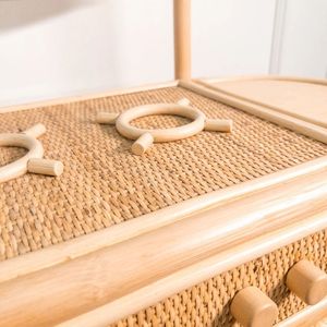 Cuisine de jeu en rotin faite à la main pour enfants, cuisine de jeu naturelle pour enfants, vente en gros directe d'usine, prix abordables, design personnalisable - Product Image 2