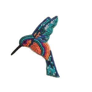 Épinglette Colibris Perlée 3D en Forme d'Oiseau, Épingle de Sûreté Décorative, Souvenir de Luxe - Product Image 3