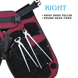 Kit completo de herramientas de herrador para herramental de caballos con pinza para herraduras de cabeza redonda larga, delantal de seguridad, extractor de herraduras, pinza para fuego y martillo - Product Image 5