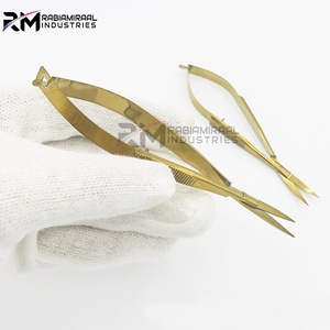Ciseaux à ressort en or ciseaux de manucure ciseaux à sourcils en acier inoxydable étiquette privée personnalisée et emballage - Product Image 4