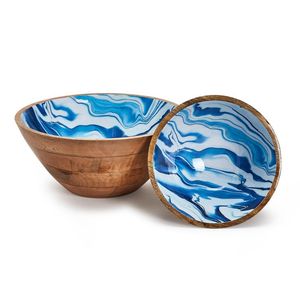 Bol en bois élégant avec finition émail brillant qui rehausse la présentation des aliments et la décoration intérieure facilement - Product Image 1