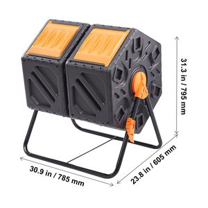 Composter a Doppia Camera da 37 Galloni con Aeratore ad Alto Volume, 2 Porte Scorrevoli in Acciaio e Contenitore per Compost Senza BPA - Product Image 2