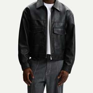 Chaqueta Bomber de Cuero PU Personalizada para Hombre, Cómoda y Elegante, de Alta Calidad y Resistente al Viento - Product Image 3