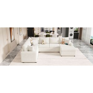 Divano Letto Sezionale 112.2 Color Crema per Soggiorno con Ottomana Contenitore Estraibile e Tre Dispositivi di Ricarica, Cuscini Inclusi - Product Image 1