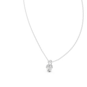 Pendentif ovale en or blanc 14 carats avec diamant de laboratoire pour femme |   Vêtements de bureau |   Nouveau diamant cultivé - Product Image 4