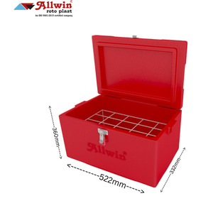 35L Red Insulated Cooler Box ABS <b>Ice</b> <b>Chest</b> Lockable Storage <b>Chest</b> for Food Beverage Outdoor Picnic - Product Image 1