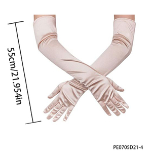 Guantes largos de piel de oveja negra de primera calidad para mujer, elegantes y con estilo, guantes de vestir cálidos para invierno, guantes de vestir largos hasta el brazo. - Product Image 4