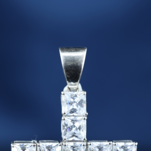 Trueya Men's Women's 925 Sterling Silver Princess Cut Cross Pendants Diamond Vvs Iced Small Chain Trendy Necklace GRA Certified - Product Image 2