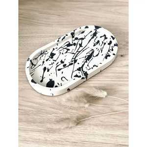 Decorative <b>Epoxy</b> Resin Serving Storage Tea <b>Coffee</b> Tray Vanity Organizer Chic Jewelry Display Dish for Bathroom Bedroom Decor - Product Image 1