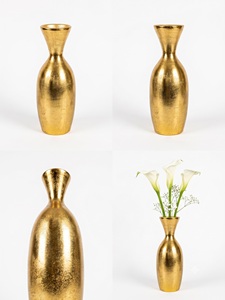 Vase à fleurs décoratif de table en métal fantaisie de luxe moderne de nouvelle conception en aluminium or brut, vase miniature décoratif pour la maison - Product Image 4