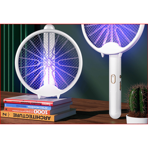 Raquette anti-moustiques électrique pliable rechargeable par USB et lampe tue-moustiques 2-en-1, appareil d'attraction des moustiques pour l'intérieur - Product Image 1