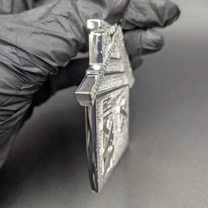 Colgante Personalizado de Plata de Ley 925 con Forma de Casa para Hombre, con Incrustaciones de Moissanita VVS, Estilo Hip Hop, Certificado IGI - Product Image 4