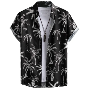 Men's Casual Floral Hawaiian <b>Shirt</b> Summer Beach Vacation Style Cool Hawaiian Couple Design Short Loose <b>Half</b> Sleeve - Product Image 3