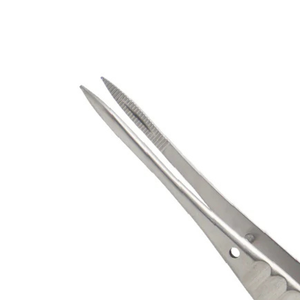 Pince conjunctivale Moorfield 0,5 mm à pointes rainurées 11 cm, outil réutilisable en acier inoxydable pour microchirurgie ophtalmique - Product Image 4