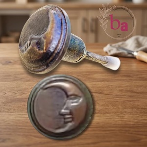 Poignée de meuble industrielle rustique ronde en acier inoxydable, design lune, pour cuisine, salon, entrepôt, tiroir, durable - Product Image 1