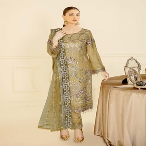 Ramsha Vol. Colección de gasa de 3 piezas, vestidos de festival de boda paquistaníes indios para mujeres y niñas para bodas y fiestas - Product Image 3
