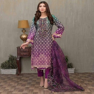 Colección de trajes Shalwar Kameez paquistaní indio de lujo para mujer Qus-E-Qazah Lawn/tela de algodón Formal viste Tawakkal Volume - Product Image 4