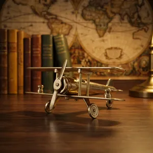 Avión a Reacción de Latón, Avión Antiguo, Adorno Decorativo para Mesa, Estatua en Miniatura, Decoración de Interiores para el Hogar, Regalo - Product Image 5