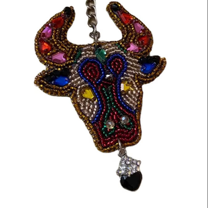 Llavero con Cuentas Bordadas de Colores, Estilo Multétnico, Llavero de Cuero Indio Hecho a Mano con Tema Floral, Recuerdo Exquisito - Product Image 6