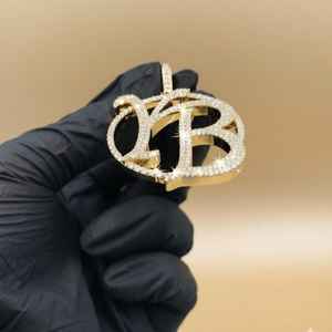 Joyería de Moda, Colgante con Letra Personalizada, Moissanita, Plata 925, Chapado en Oro de 18K, Colgante con Letras Hip Hop, Colgante con Iniciales - Product Image 5