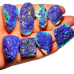 Pierre précieuse naturelle Azurite Malachite Druzy, cabochon poli, formes variées, toutes tailles, qualité certifiée, pour la fabrication de bijoux - Product Image 2
