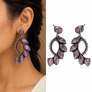 Premium Quality Trendy Oxidized <b>Silver</b> Lovers Drop <b>Earrings</b> Antique <b>Silver</b> Plated Women Party | Direct Factory Manufacturer - Product Image 1