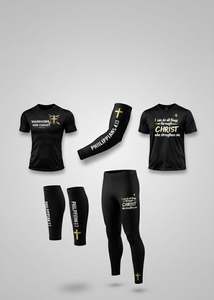 Ensemble de compression sportive haut de gamme – Maillot, pantalon et manchons pour bras/jambes – Impression par sublimation, vêtements de performance athlétique respirants - Product Image 2