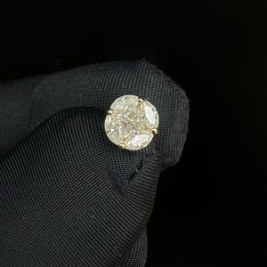 Pendiente Étnico Atemporal de Oro de 10K con Diamantes de Corte Marquesa y Princesa para Piercing Helix Elegante, Regalo de Boda y Aniversario - Product Image 3