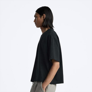 เสื้อยืดผู้ชายทรงบ็อกซี่ สปอร์ต ผ้าถัก 100% คอตตอน กันยับ คอกลม ตะเข็บตัดสี ทรงโอเวอร์ไซส์ แขนสั้น สีพื้น - Product Image 1