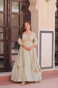 Moat Beautiful Indian Ethanic Wear Fancy Star Georgette Anarkali Gowns Collections with Heavy Sequence Thread Embroidery Work - Product Image 6